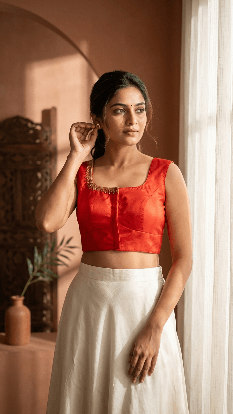 Surya Rekha Handcrafted Silk Blouse image 2