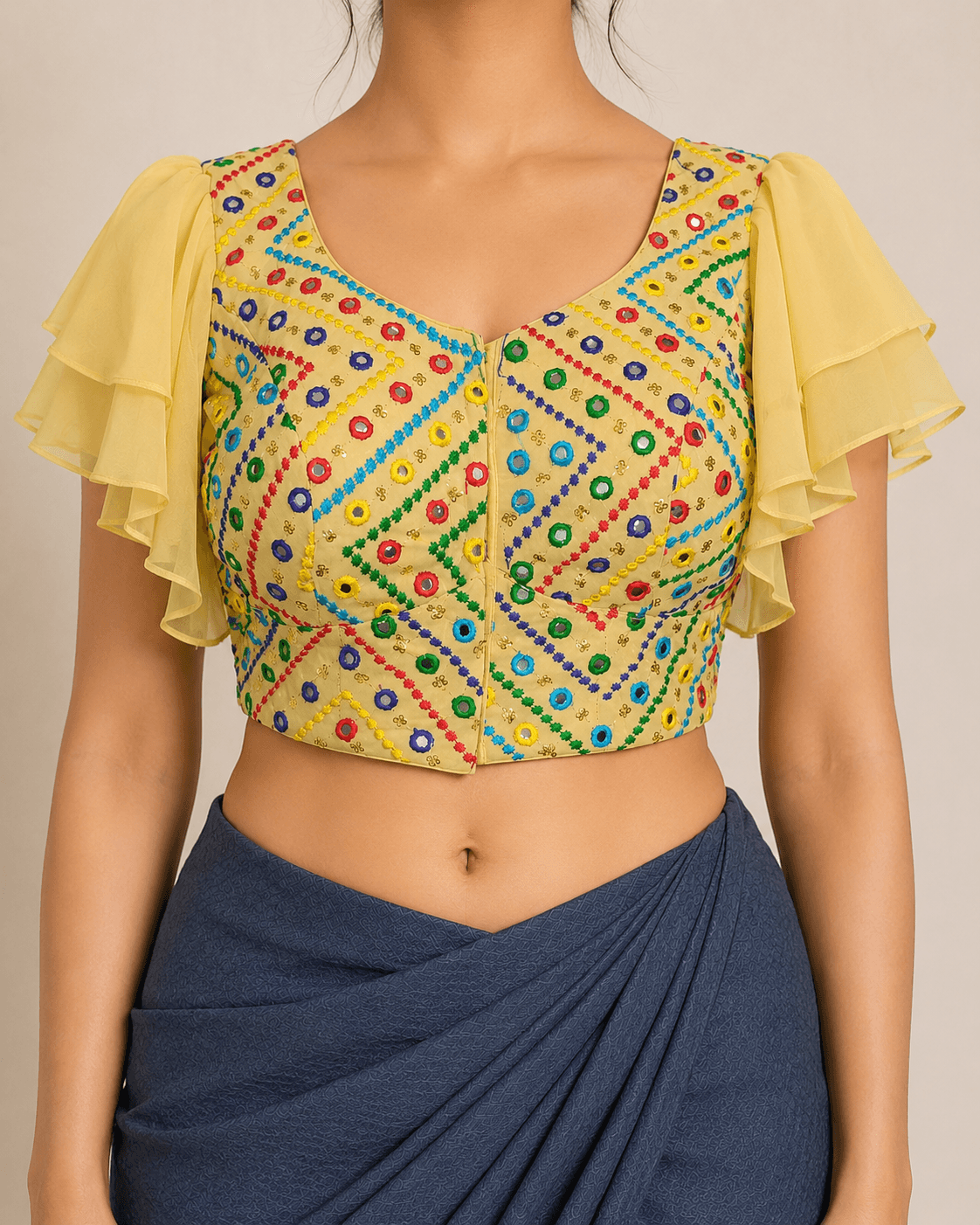 Gulbahar Flutter Sleeve Mirrorwork image 1